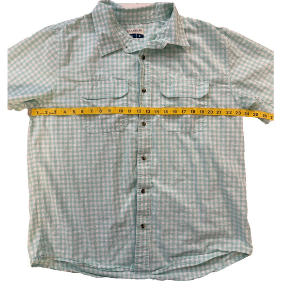Magellan Shirt Mens XL Green White Gorpcore Plaid Short Sleeve Fishing Outdoors - Picture 6 of 8